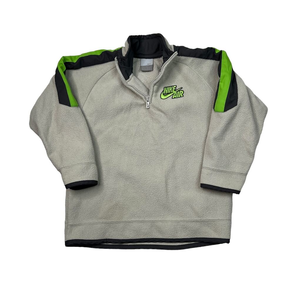 Nike Air VTG 00s 1/4 Zip Fleece Pullover Jacket Gray Green Youth 7